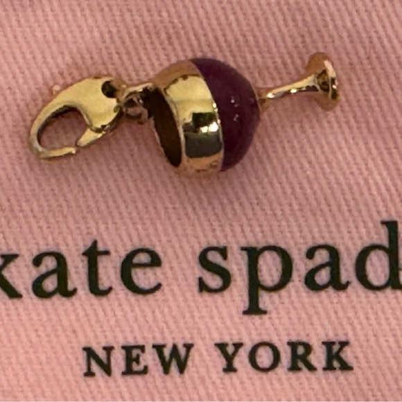 KATE SPADE WINE GOBLET CHARM LARABEE GLASS CHEERS HOW CHARMING NO BRACELET - Picture 4 of 7